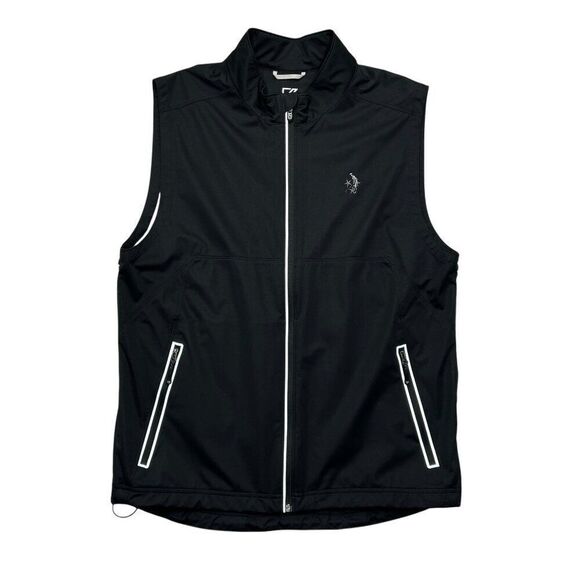 Cutter & Buck Men's Men's Size Large Black Reflective Golf Wind Breaking Vest - Picture 1 of 12